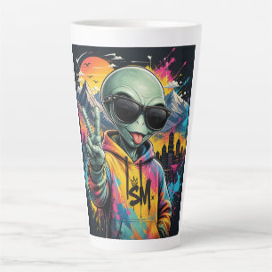 Funny Alien Vibes Latte Mug