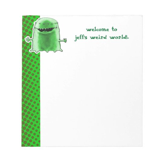 funny alien welcome to weird world cartoon notepad