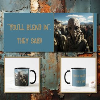 Funny alien with editable text 1 of 4 mug