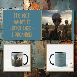 Funny alien with editable text 2 of 4 mug