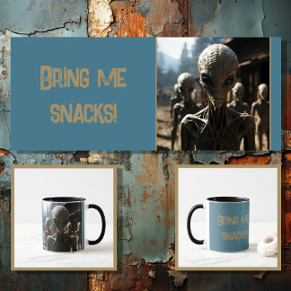 Funny alien with editable text 3 of 4 mug