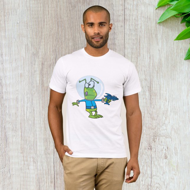 Funny Alien with Ray Gun Sci-Fi Space Invader  T-Shirt (Creator Uploaded)
