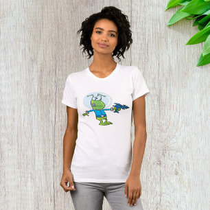 Funny Alien with Ray Gun Sci-Fi Space Invader T-Shirt