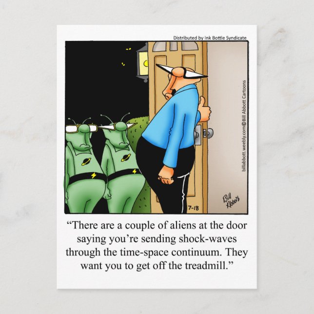 Funny Aliens Humour "Spectickles" Postcard (Front)