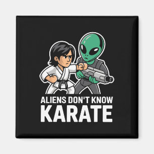 Funny Aliens Karate Comt Gift Martial Arts Alien I Magnet