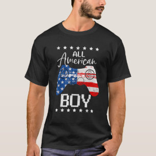 Funny All American Boys 4th July Son Video Game US T-Shirt