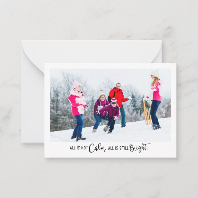 Funny All is Not Calm Holiday Photo Card (Front)