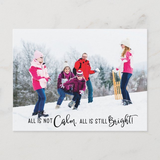 Funny All is Not Calm Holiday Photo Postcard (Front)