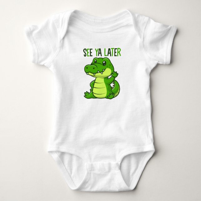 Funny Alligator Baby Bodysuit (Front)