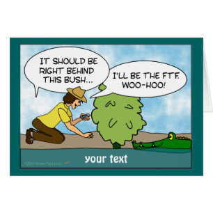 Funny Alligator Cache Geocaching Customizable Card
