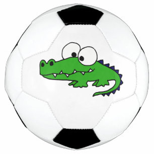 Funny Alligator Cartoon Soccer Ball