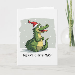 Funny Alligator Christmas Card