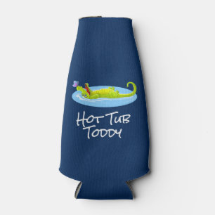 Funny Alligator Hot Tub Toddy Bottle Cooler