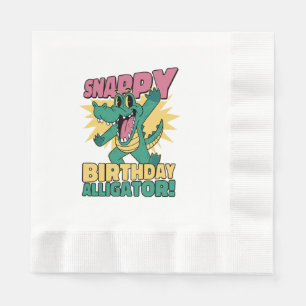 Funny Alligator Lover and Birthday Crocodile Gator Napkin