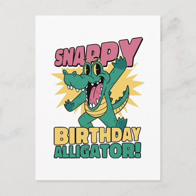 Funny Alligator Lover and Birthday Crocodile Gator Postcard (Front)