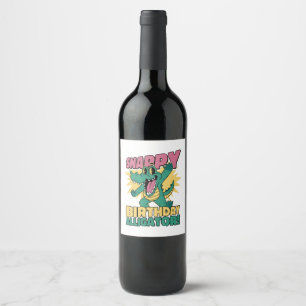 Funny Alligator Lover and Birthday Crocodile Gator Wine Label