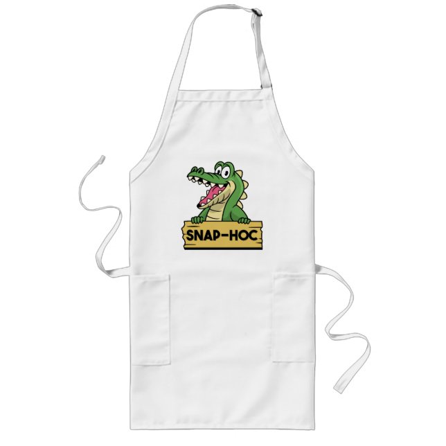 Funny Alligator Lover and Zookeeper Crocodile Long Apron (Front)