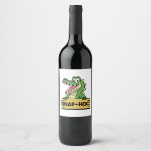 Funny Alligator Lover and Zookeeper Crocodile Wine Label