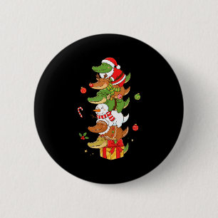 Funny Alligator Santa Elf Snowman Christmas Womens 2 Inch Round Button