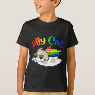 Funny Ally Cat Purride Lgbtq Gay Pride Month Women T-Shirt