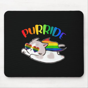 Funny Ally Cat Purride Lgbtq Gay Pride Rainbow Kid Mouse Pad