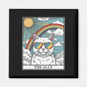 Funny Ally Cat Sunglasses Lgbtq Gay Lesbian Biual  Magnet