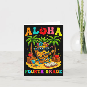 Funny Aloha 4th Grade Student First Day Of School  Card