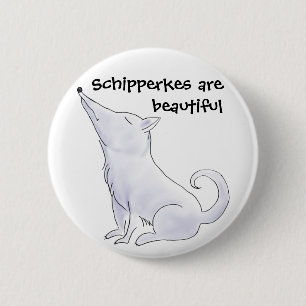 Funny Aloof Schipperke Dog Cartoon 2 Inch Round Button