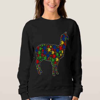 Funny Alpaca Animals Puzzle Pieces Autism Awarenes Sweatshirt