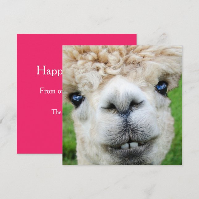 Funny Alpaca Christmas card (Front/Back)