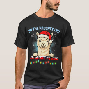 Funny Alpaca Christmas Santa Hat Xmas Men Women Ki T-Shirt