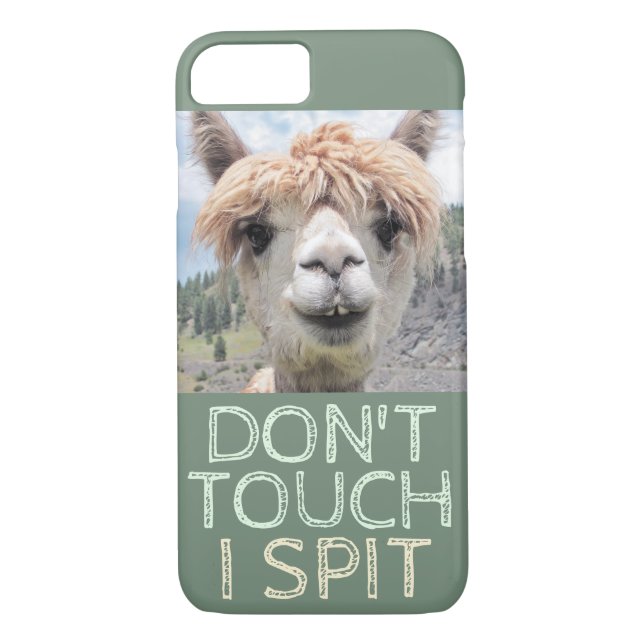 Funny Alpaca Llama Don't Touch I Spit Case-Mate iPhone Case (Back)