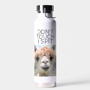 Funny Alpaca Llama Don't Touch I Spit Liquor Water Bottle
