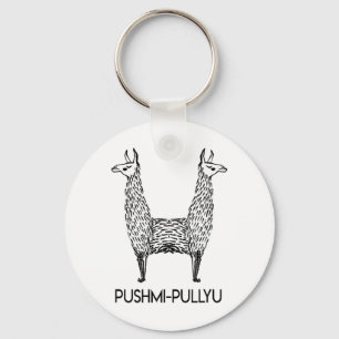 Funny Alpaca Llama Style, Pushmi-pullyu Yoga Keychain