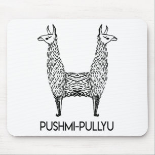 Funny Alpaca Llama Style, Pushmi-pullyu Yoga Mouse Pad