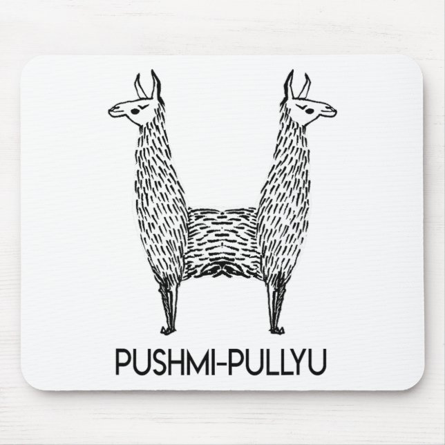 Funny Alpaca Llama Style, Pushmi-pullyu Yoga  Mouse Pad (Front)