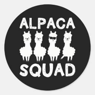 Funny Alpaca Lover Alpaca Squad Classic Round Sticker