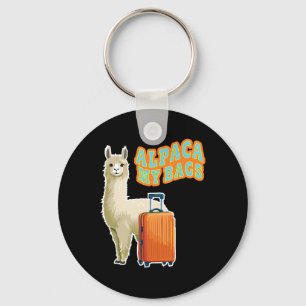 Funny Alpaca My Bygs Travel Flight Attendant Cruis Keychain