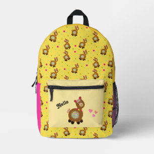 Funny alpaca printed backpack