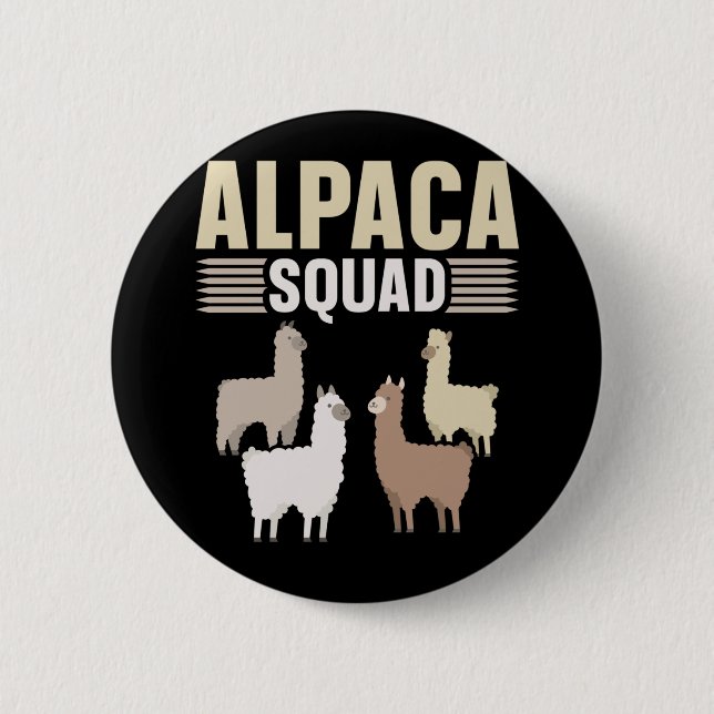 Funny Alpaca Squad Animal Lover 2 Inch Round Button (Front)