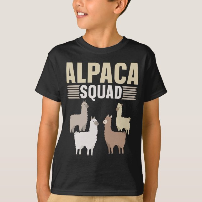 Funny Alpaca Squad Animal Lover T-Shirt (Front)