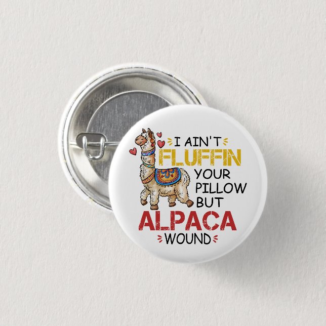 Funny Alpaca Wound Llama Nurse Practitioner Gifts 1 Inch Round Button (Front & Back)