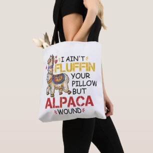 Funny Alpaca Wound Llama Nurse Practitioner Gifts Tote Bag