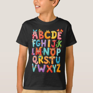 Funny Alphabet A-z Abc Kids Back To School Pre K T T-Shirt