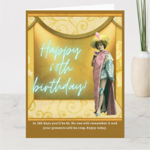 Funny Altered Art 60th Big Birthday Card