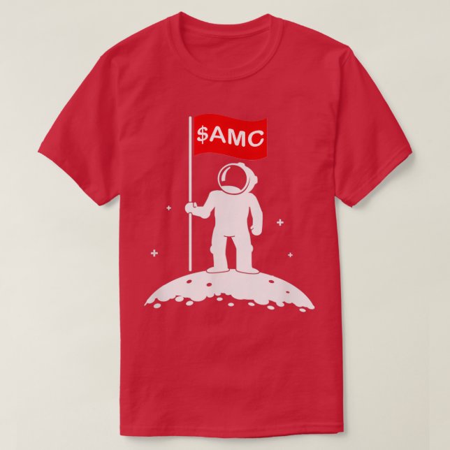 funny amc stock market space moon astronaut T-Shirt (Design Front)