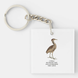 Funny American Bittern Shirt - i will outwait you Keychain