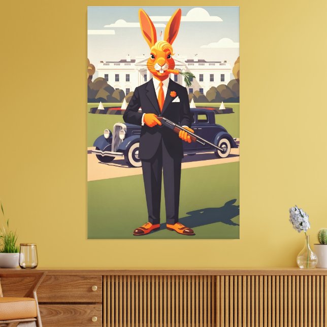 Funny American Canvas Print (Insitu(LivingRoom))