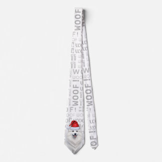 Funny American Eskimo Christmas Dog Lover Tie
