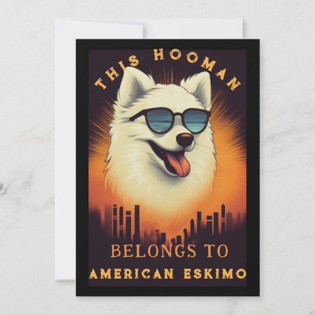 Funny American Eskimo Dog Parent Personalized Announcement (Front)